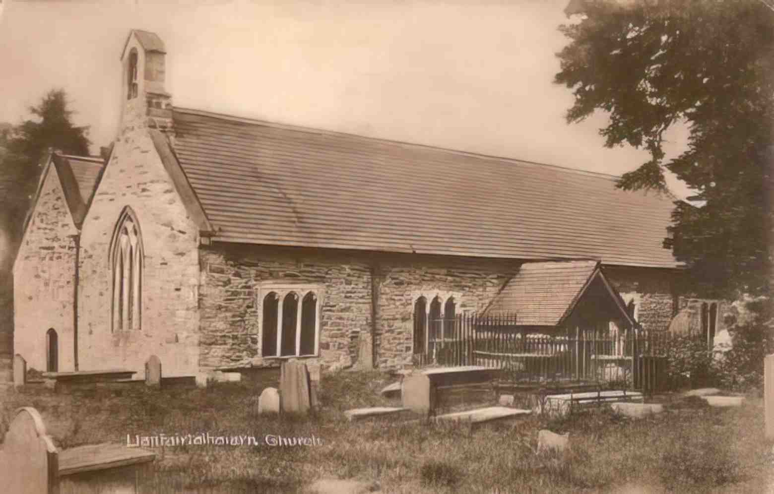 Denbighshire Llanfairtalhaiarn Church Vintage A4 Photo Print