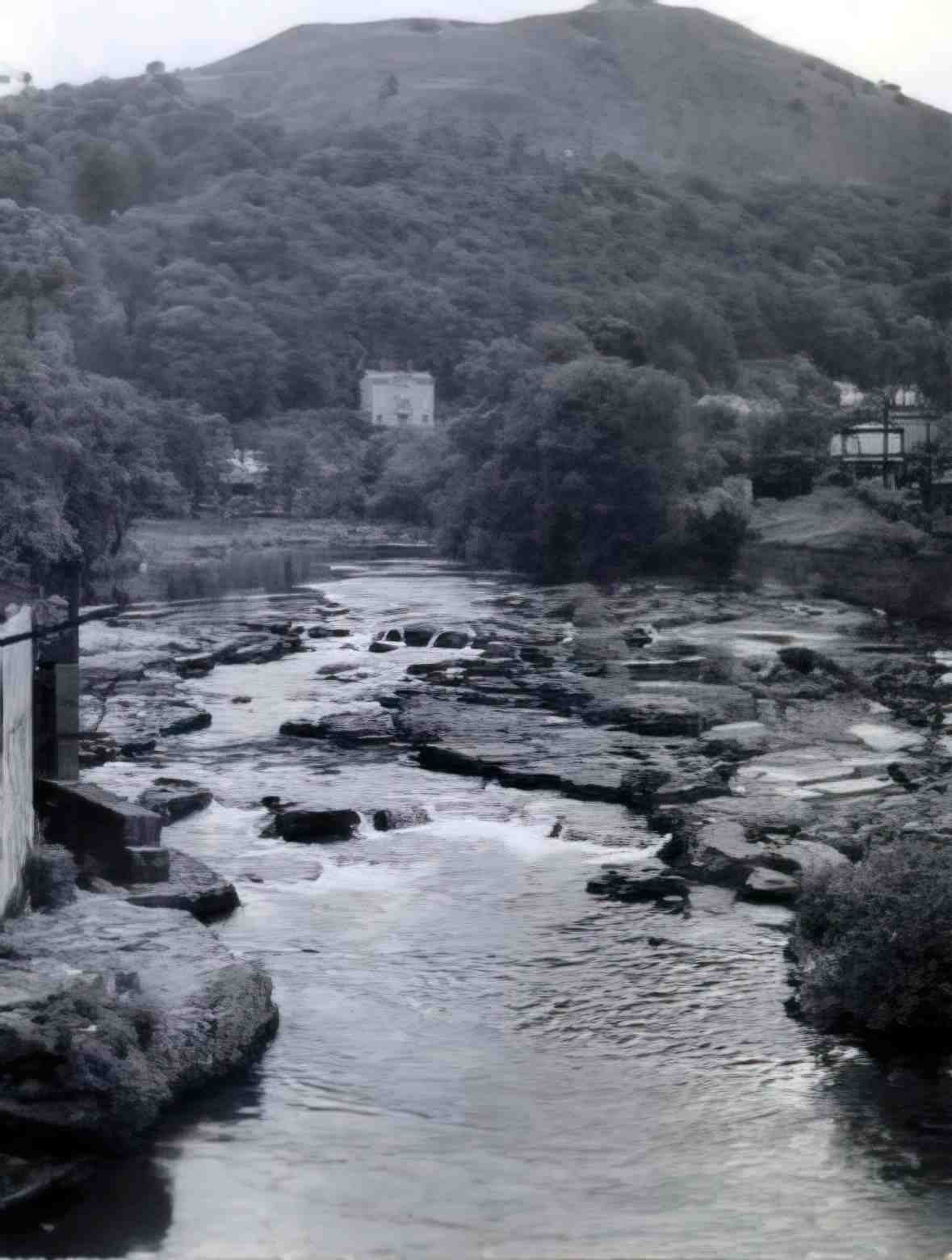 Denbighshire Llangollen Picture from the Bridge Vintage A4 Photo Print