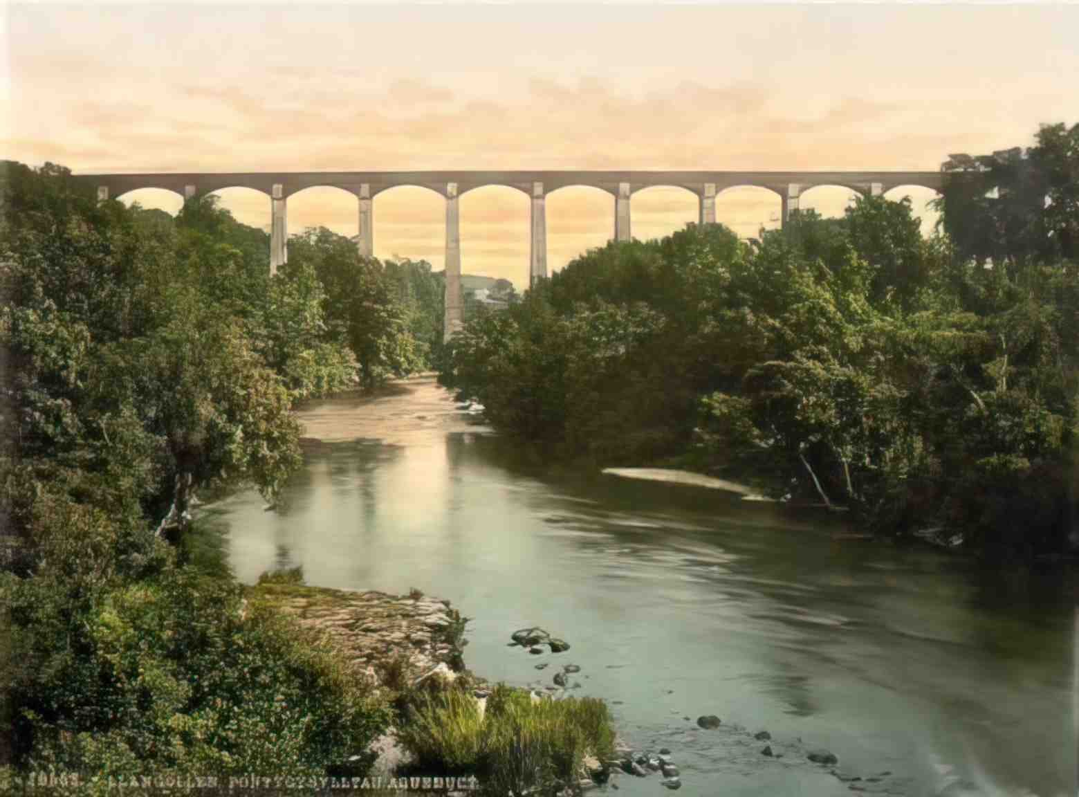 Denbighshire Llangollen Pontcysyllte Aqueduct Vintage A4 Photo Print