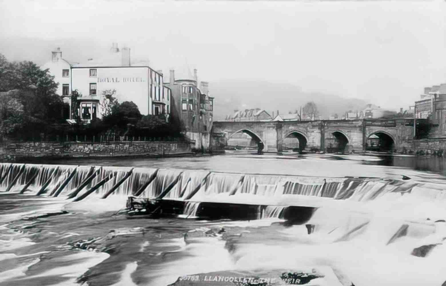 Denbighshire Llangollen The Weir Vintage A4 Photo Print