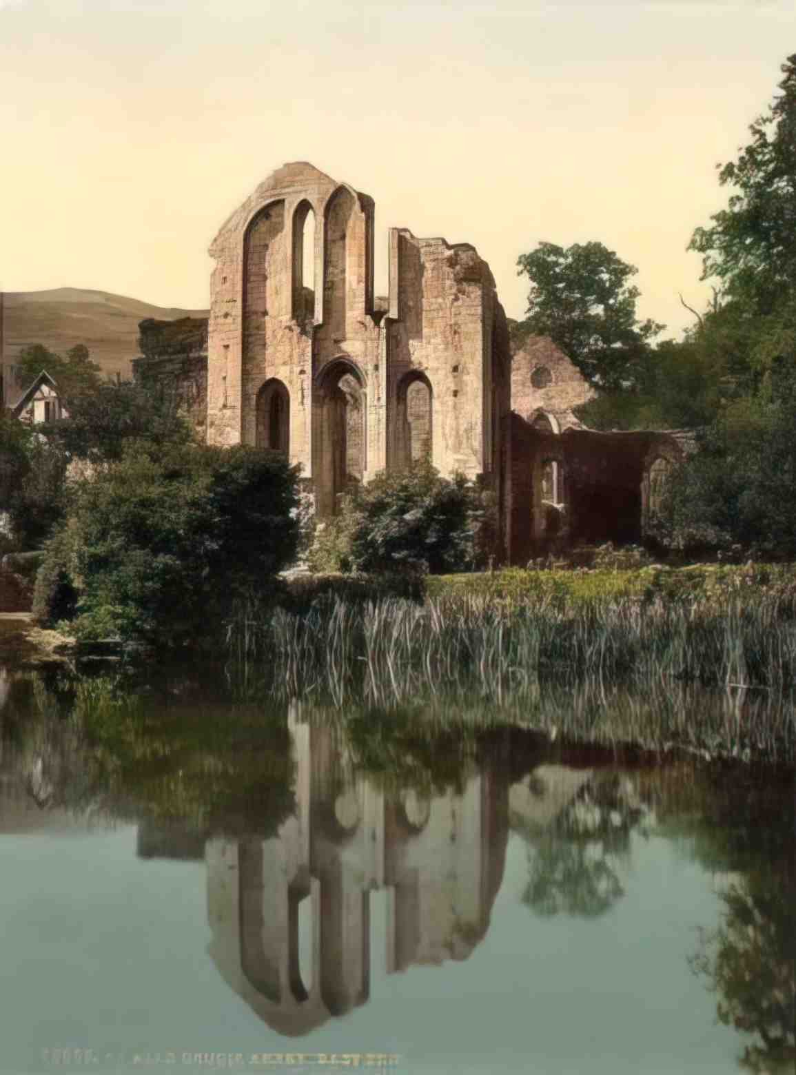 Denbighshire Llangollen Valle Crucis Abbey Vintage A4 Photo Print