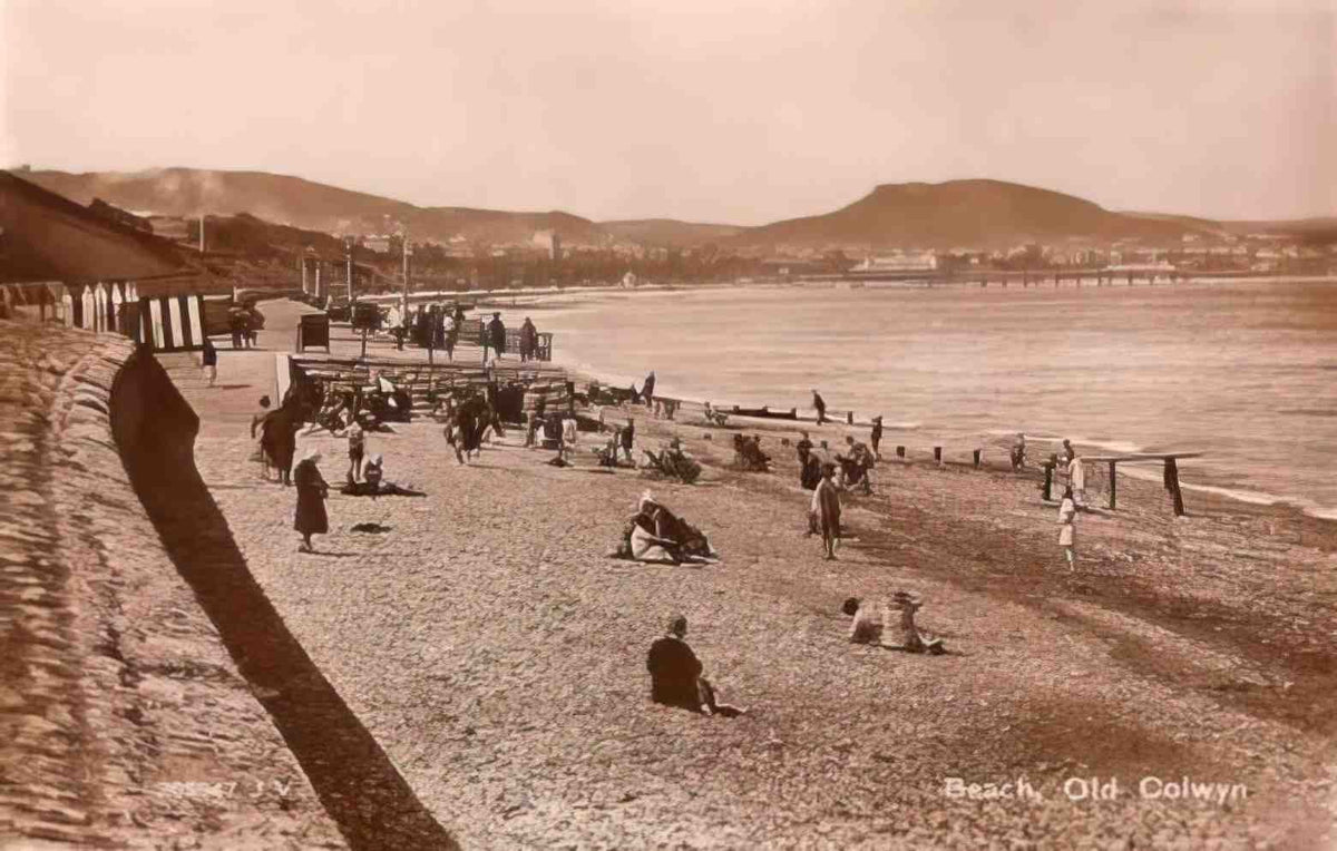 Denbighshire Old Colwyn Beach 1920s 800 Vintage A4 Photo Print