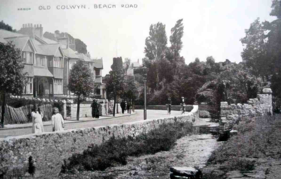 Denbighshire Old Colwyn Beach Road 1920s Vintage A4 Photo Print