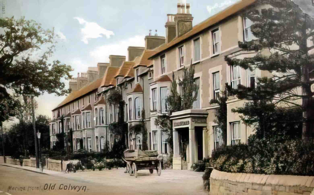 Denbighshire Old Colwyn Marine Hotel 1905 Vintage A4 Photo Print