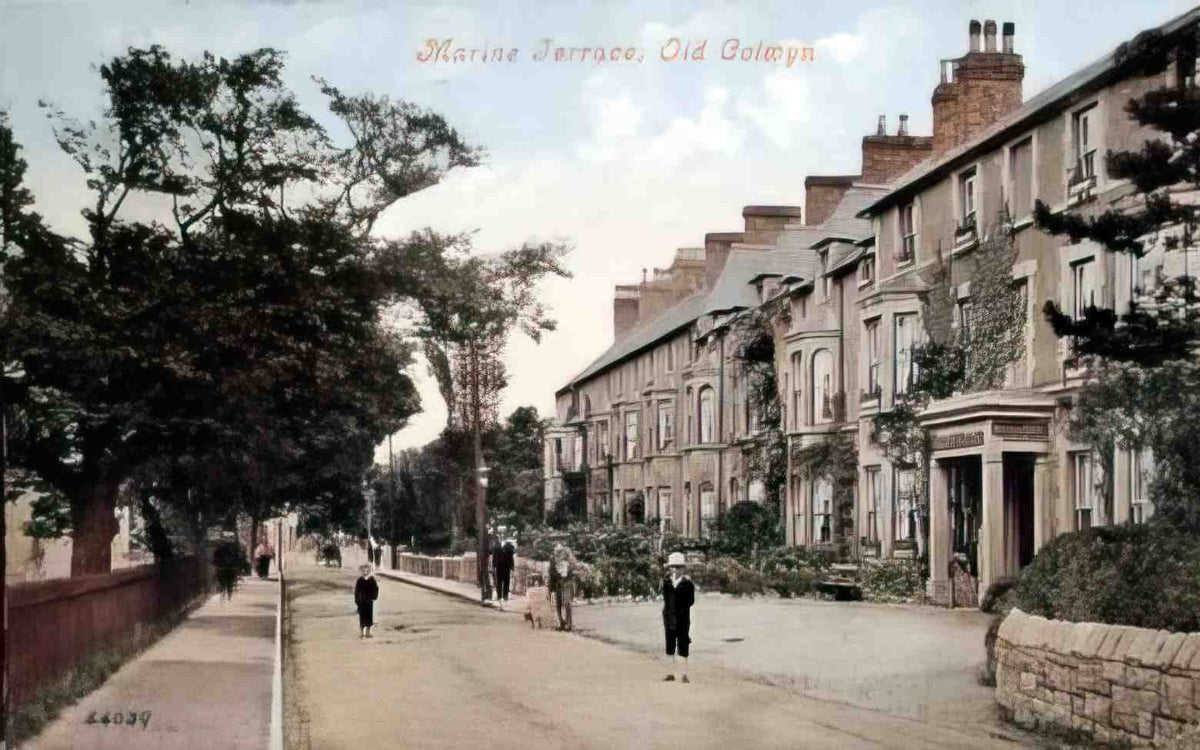 Denbighshire Old Colwyn Marine Terrace 1907 Vintage A4 Photo Print