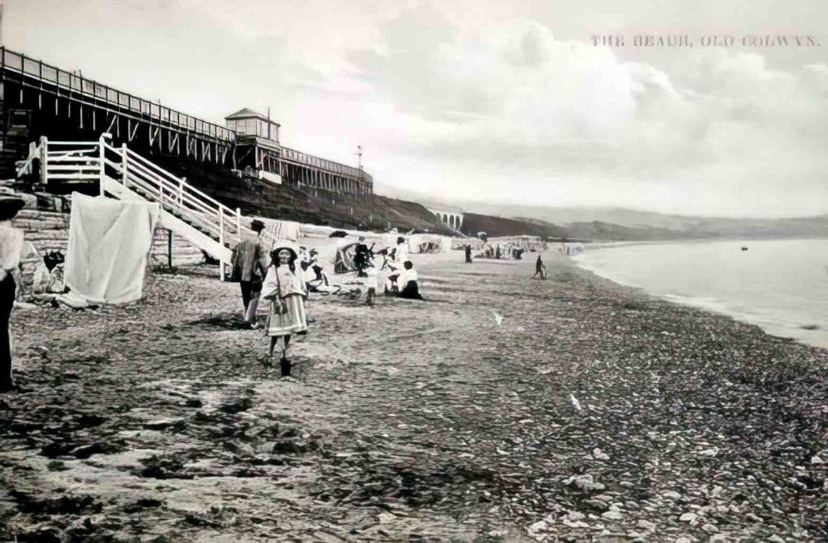 Denbighshire Old Colwyn The Beach Vintage A4 Photo Print