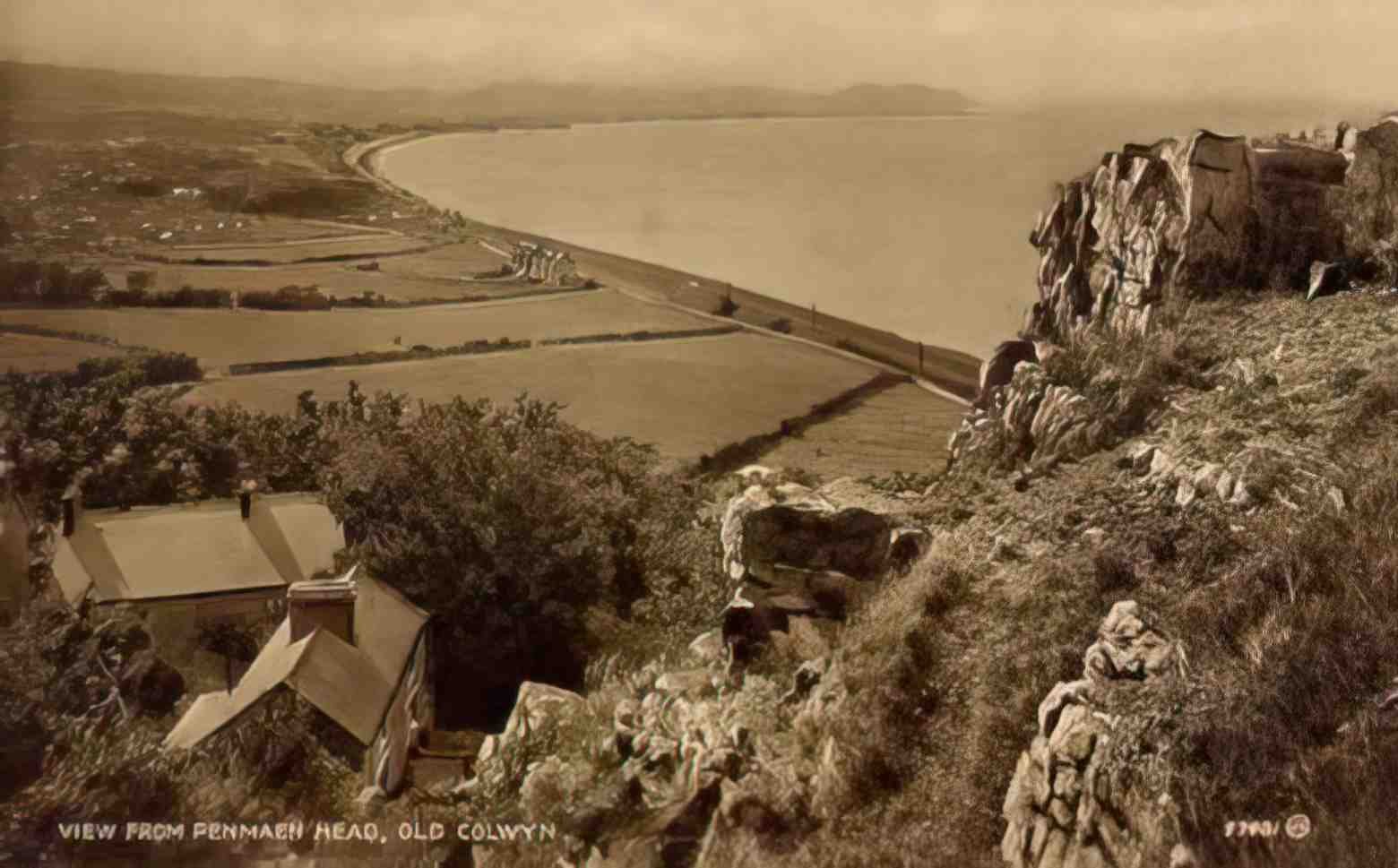 Denbighshire Old Colwyn View from Penmaenhead Vintage A4 Photo Print