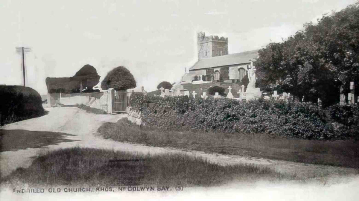Denbighshire Rhos on Sea Llandrillo Old Church 1904 Vintage A4 Photo Print