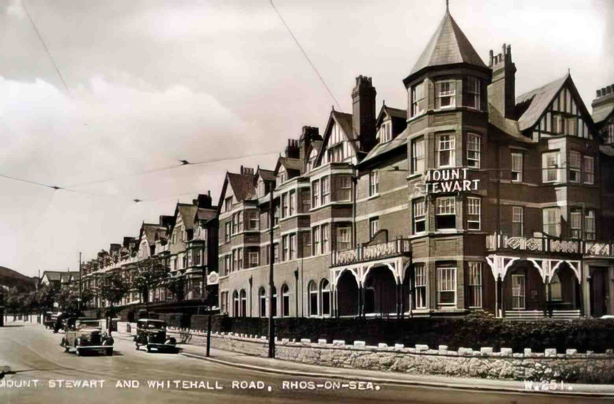 Denbighshire Rhos on Sea Mount Stewart and Whitehall Road Vintage A4 Photo Print