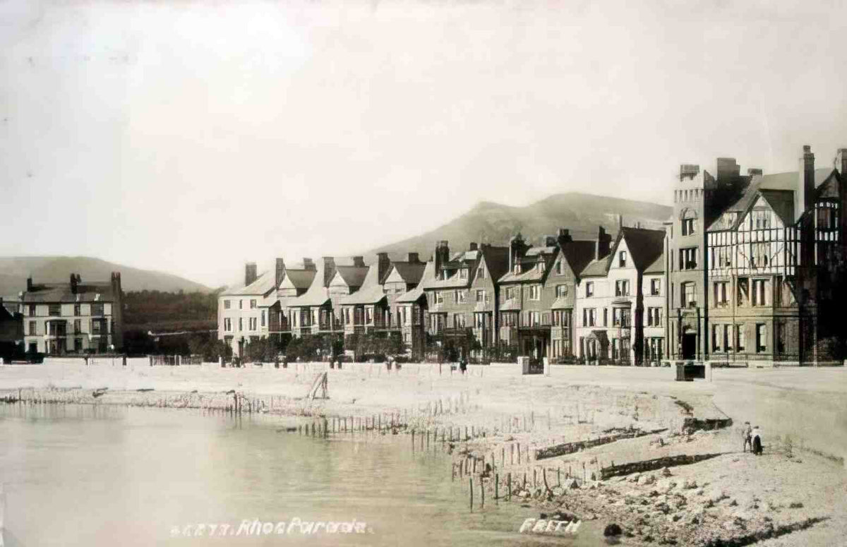 Denbighshire Rhos on Sea Parade 1914 Vintage A4 Photo Print