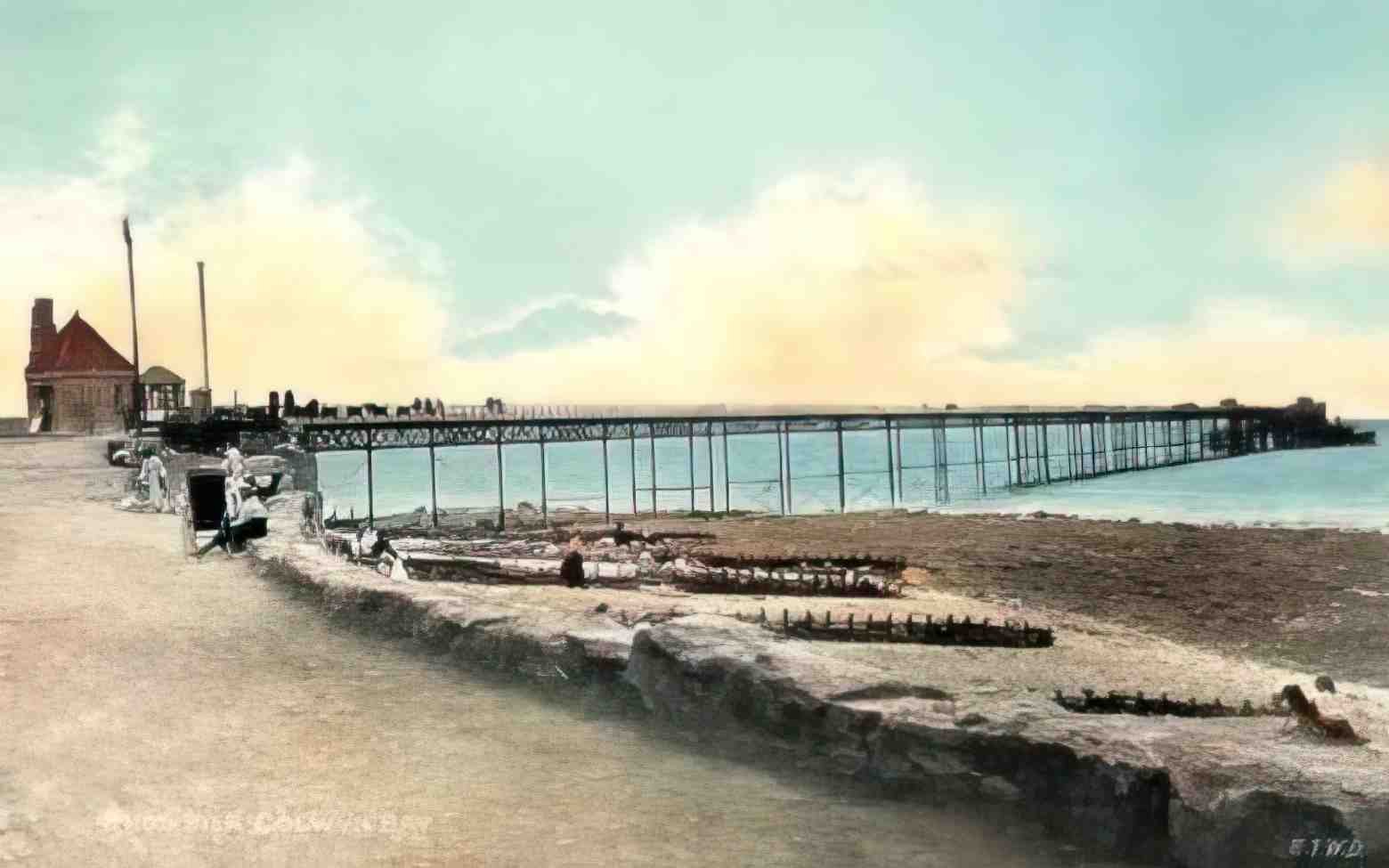 Denbighshire Rhos on Sea Pier in colour Vintage A4 Photo Print