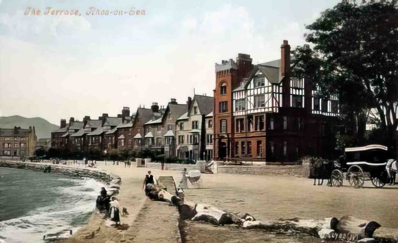 Denbighshire Rhos on Sea The Terrace Vintage A4 Photo Print