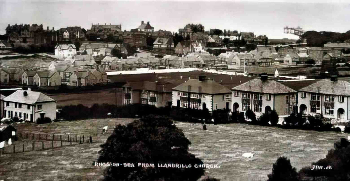Denbighshire Rhos on Sea from Llandrillo Church 1927 Vintage A4 Photo Print