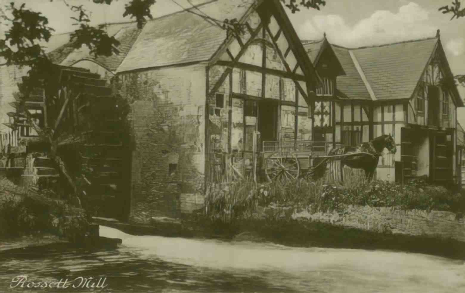 Denbighshire Rossett Water Mill Vintage A4 Photo Print