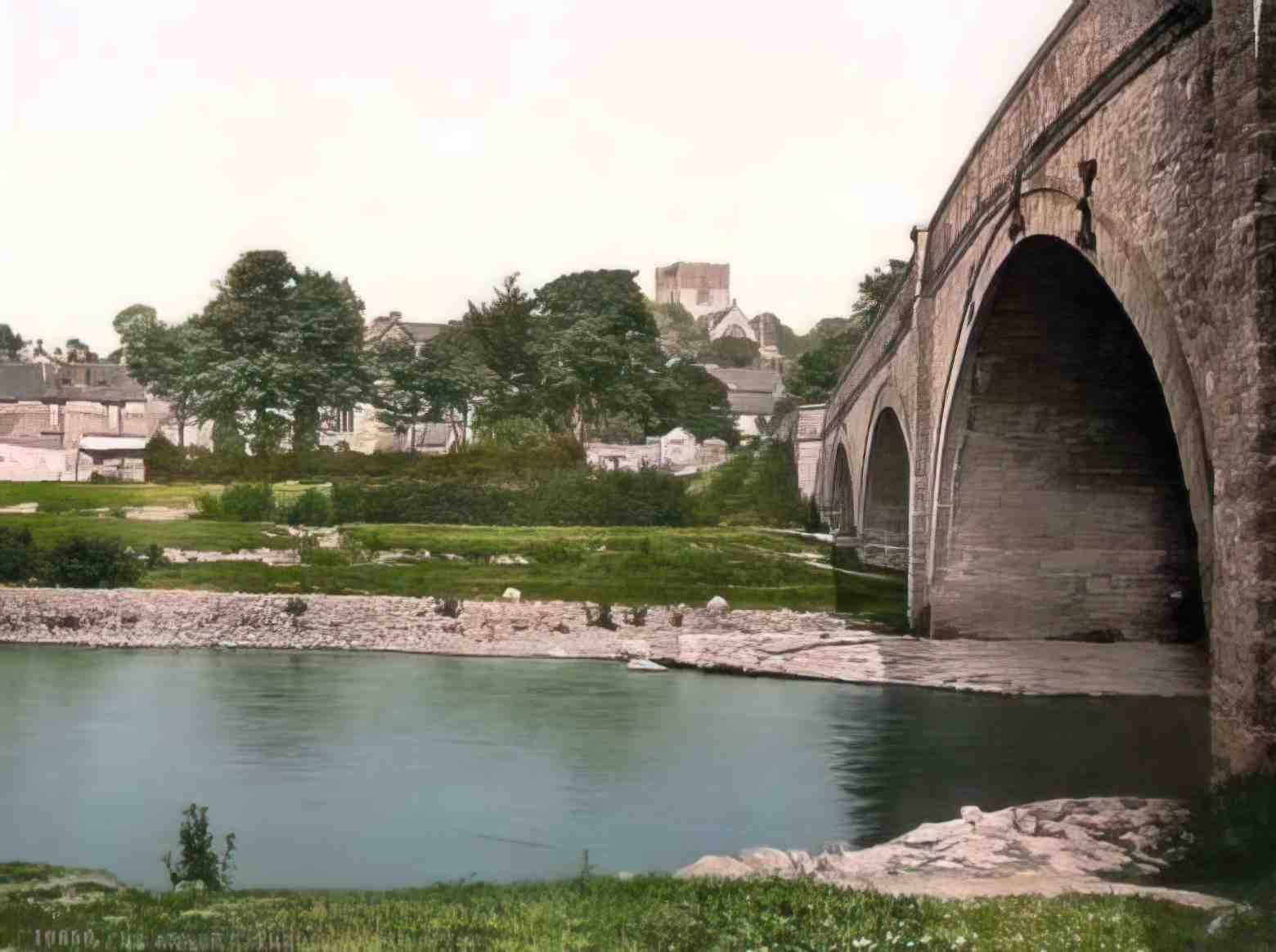 Denbighshire St Asaph Cathedral from the River Vintage A4 Photo Print