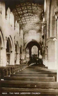 Denbighshire Wrexham Church Nave Vintage A4 Photo Print