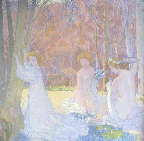 Denis Maurice Figures In A Spring Landscape  A4 Photo Print