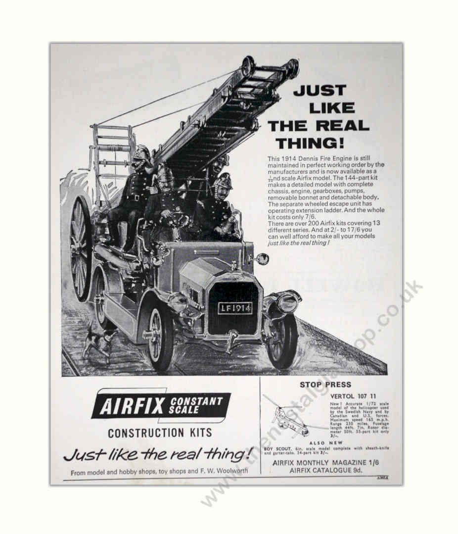 Dennis Fire Engine Vintage Retro Advert Poster A4 Photo Print