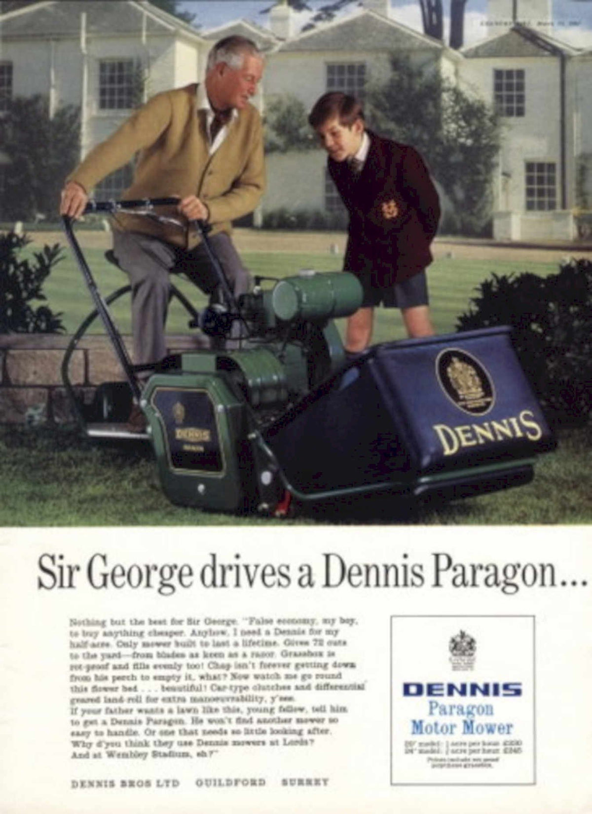 Dennis Paragon Mower 1960s Vintage Retro Advert