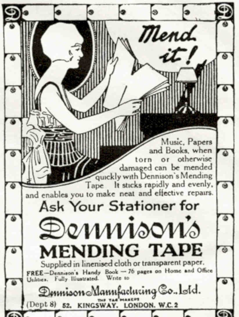 Dennison Mending Tape Vintage Retro Advert Poster A4 Photo Print