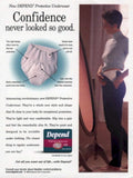 Depend Underwear Confidence 1990s Vintage Retro Advert