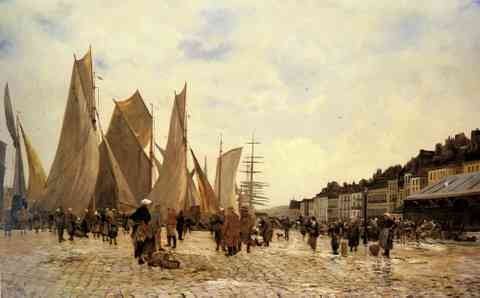Deply Hippolyte Camille The Docks At Dieppe A4 Photo Print