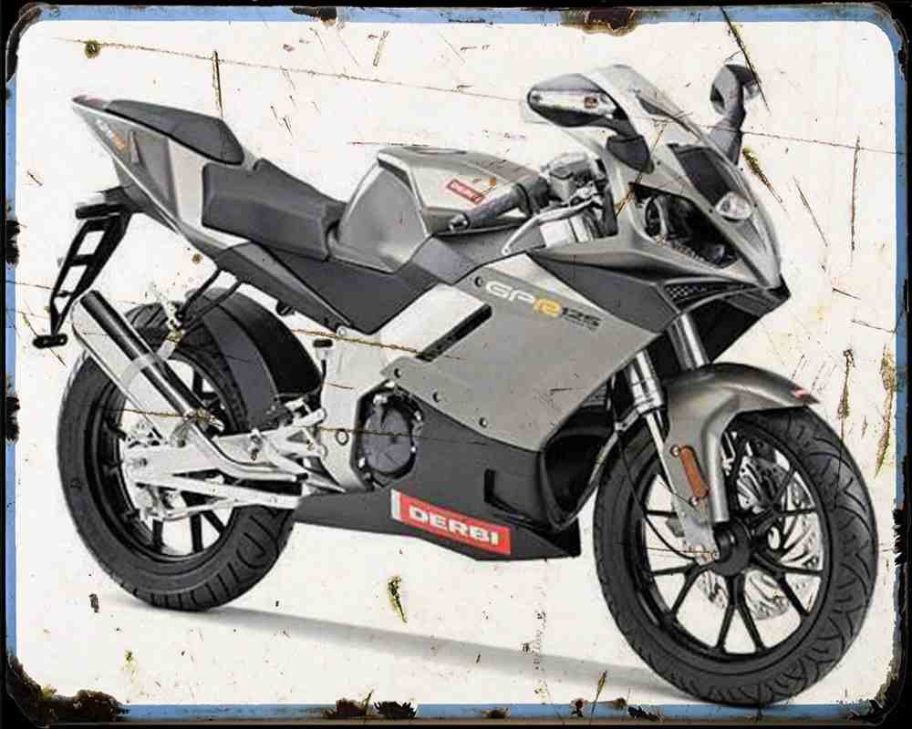 Derbi Gpr 125 4T A4 Photo Print Motorbike Vintage Aged