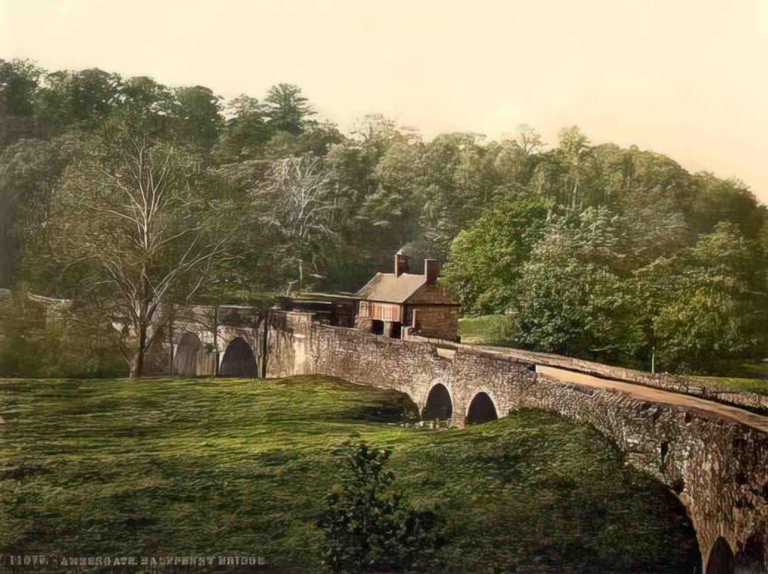 Derbyshire Ambergate Halfpenny Bridge Vintage A4 Photo Print