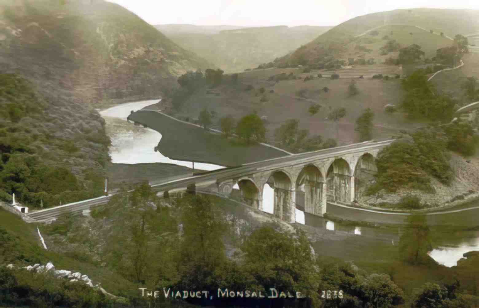 Derbyshire Buxton Monsale Dale Buxton Railway Viaduct Vintage A4 Photo Print