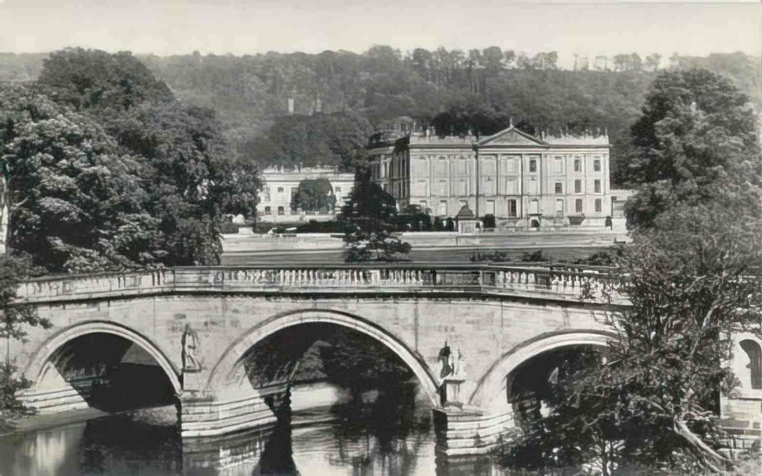 Derbyshire Chatsworth House Vintage A4 Photo Print