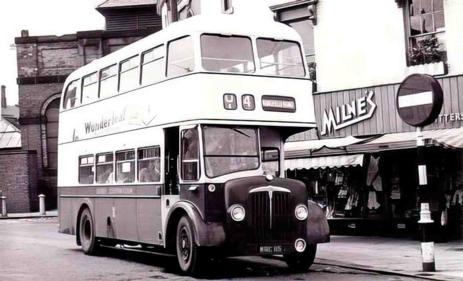 Derbyshire Derby DD Bus 1950s Vintage A4 Photo Print