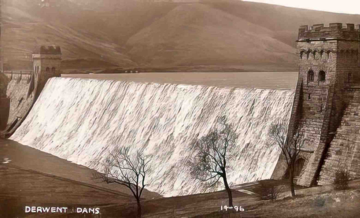Derbyshire Derwent Valley Derwent Dams 1940s 1024pix Vintage A4 Photo Print