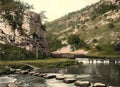 Derbyshire Dovedale The Stepping Stones Vintage A4 Photo Print