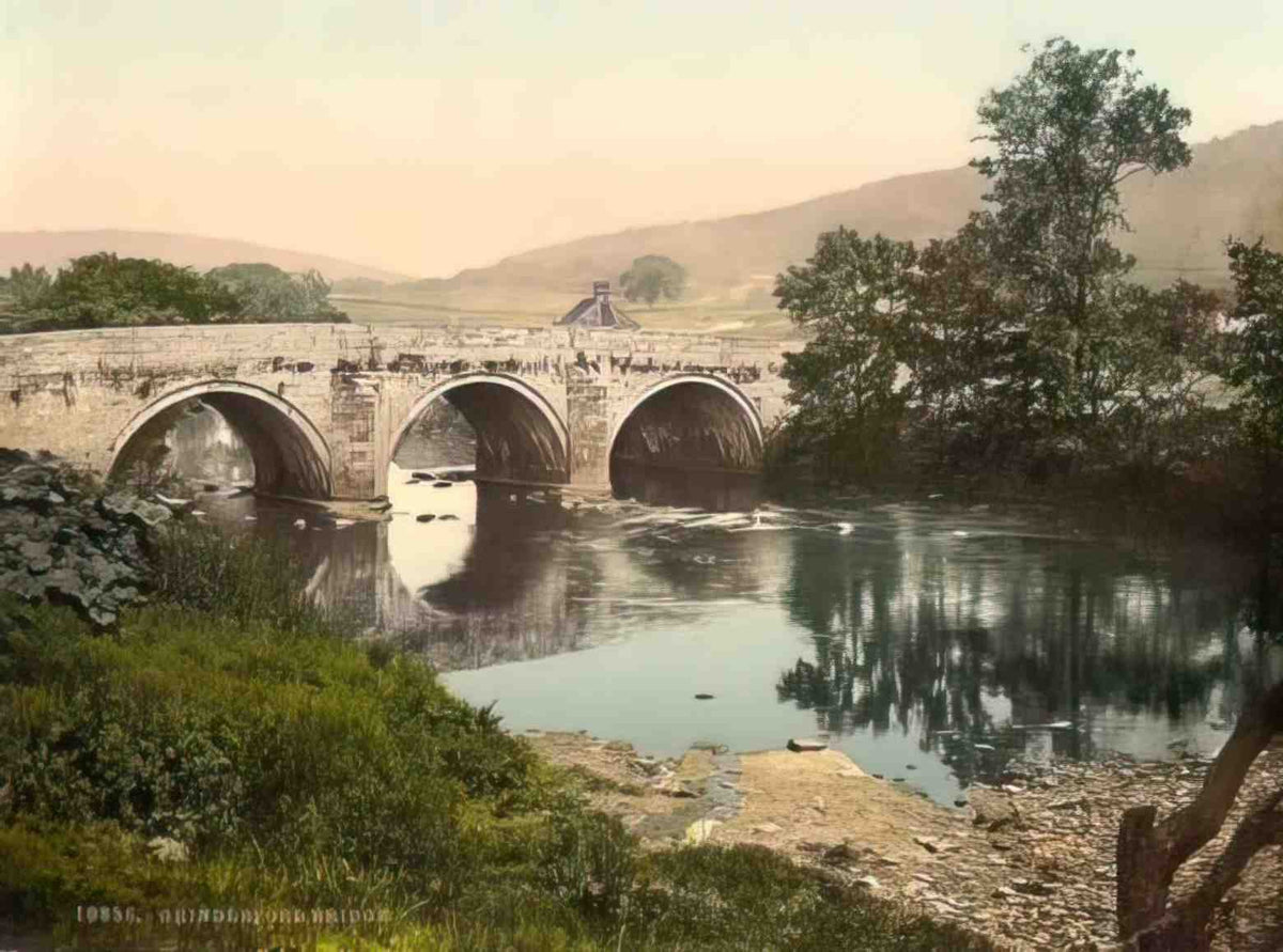 Derbyshire Grindleford Bridge Vintage A4 Photo Print