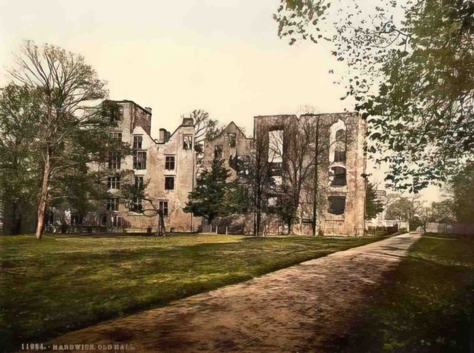 Derbyshire Hardwick Old Hall Vintage A4 Photo Print