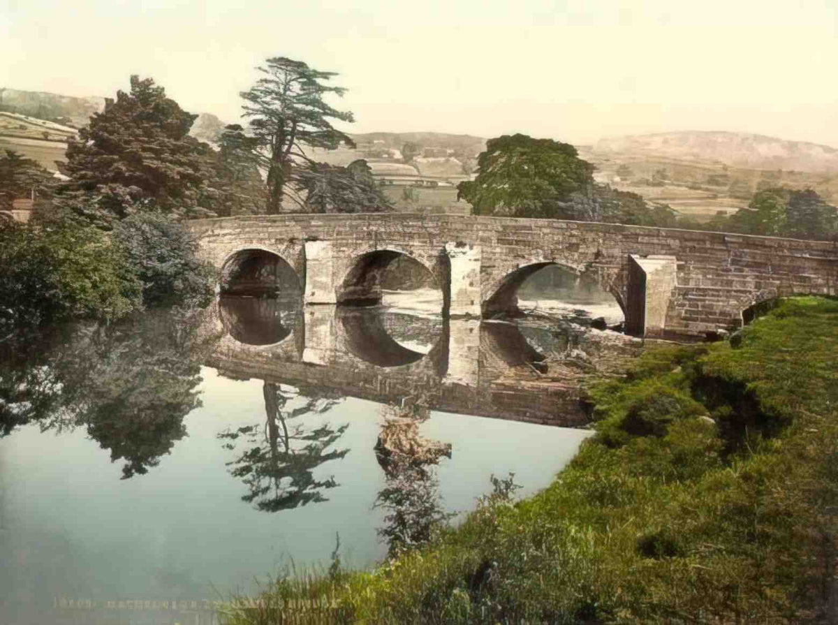 Derbyshire Hathersage Lead Mills Bridge Vintage A4 Photo Print