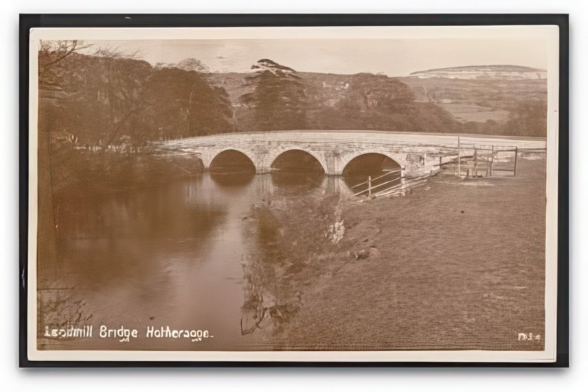 Derbyshire Hathersage River Derwent Leadmill Bridge Rural Vintage A4 Photo Print