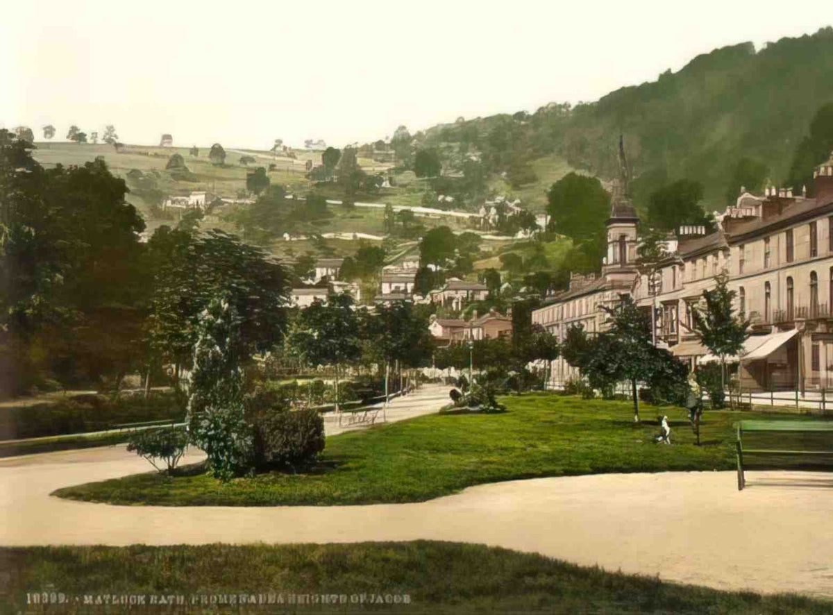 Derbyshire Matlock Bath Prom and Heights of Jacob Vintage A4 Photo Print
