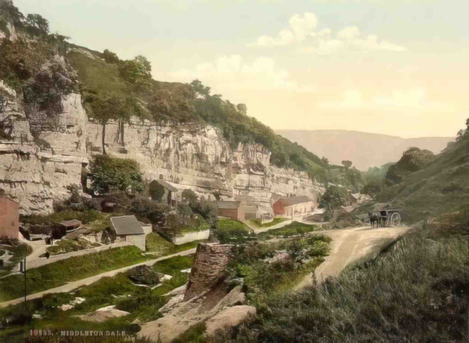 Derbyshire Middleton Dale Vintage A4 Photo Print