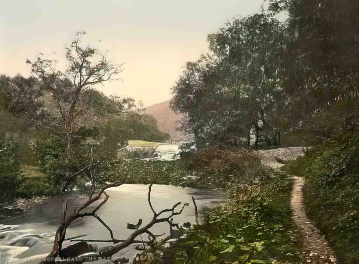 Derbyshire Monsal Dale Warren Waterfall Vintage A4 Photo Print