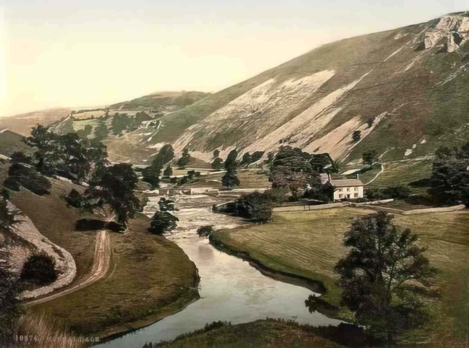 Derbyshire Monsale Dale Vintage A4 Photo Print