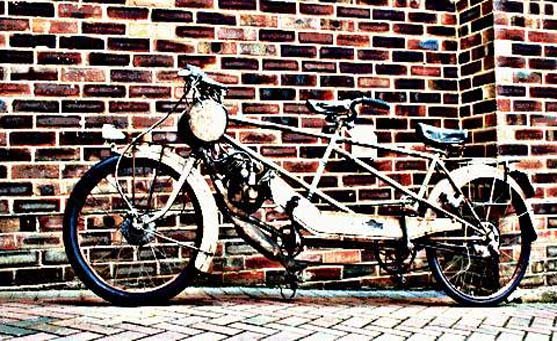 Derny Tandem motorbike A4 Photo Print