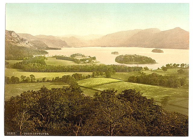 Derwentwater from Castle Hill Lake District Vintage A4 Photo Print