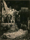 Descent From The Cross By Torchlight Sil A4 Photo Print