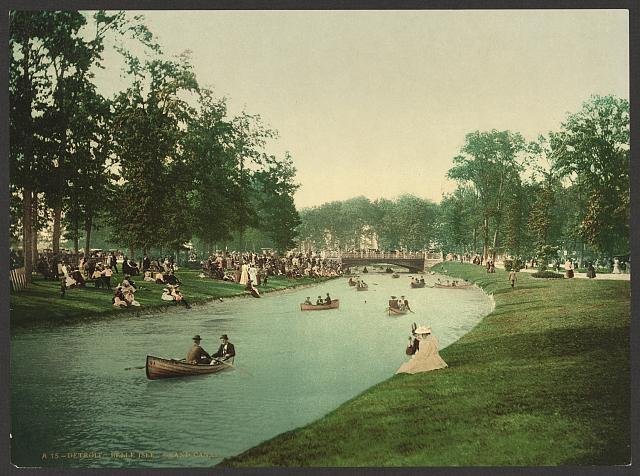Detroit Belle Isle Grand Canal Vintage A4 Photo Print