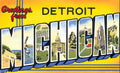 Detroit Luggage Label Vintage A4 Photo Print