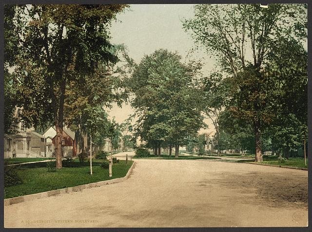 Detroit Western boulevard Vintage A4 Photo Print