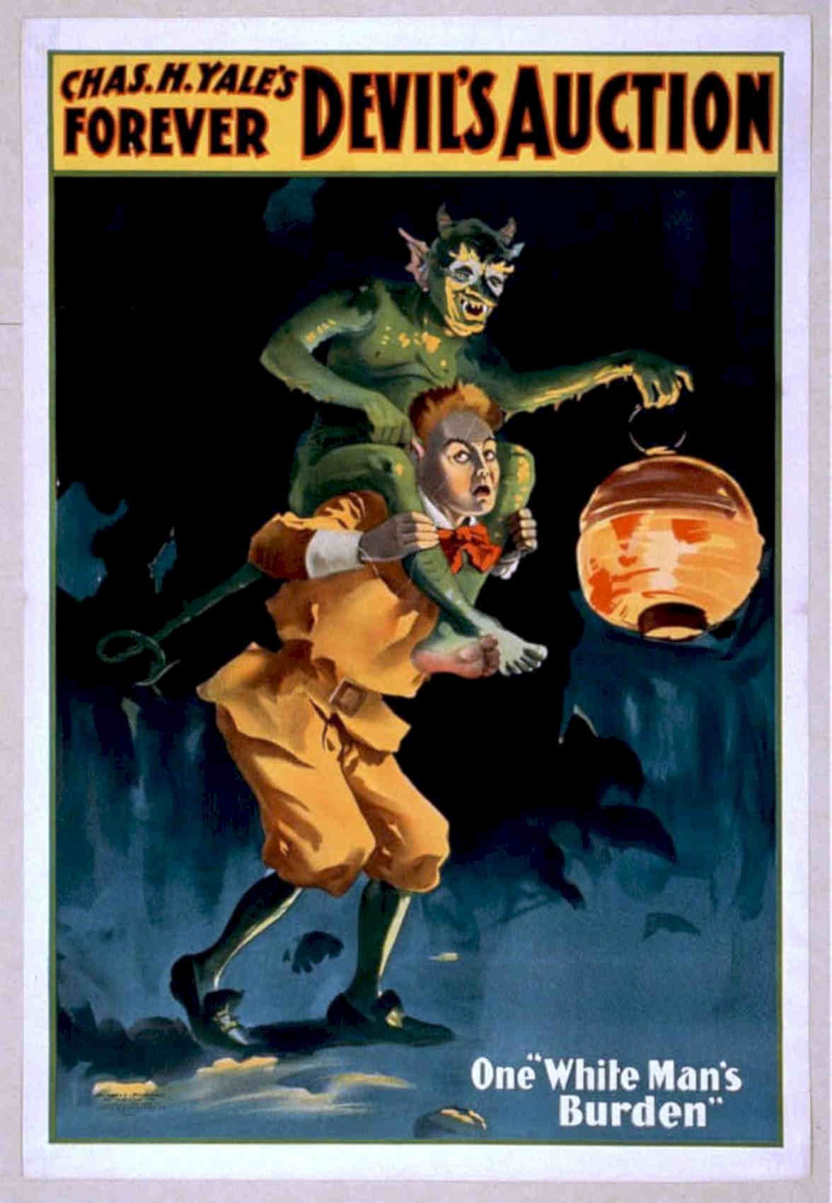 Devils Auction Demon Vintage Retro Advert Poster A4 Photo Print