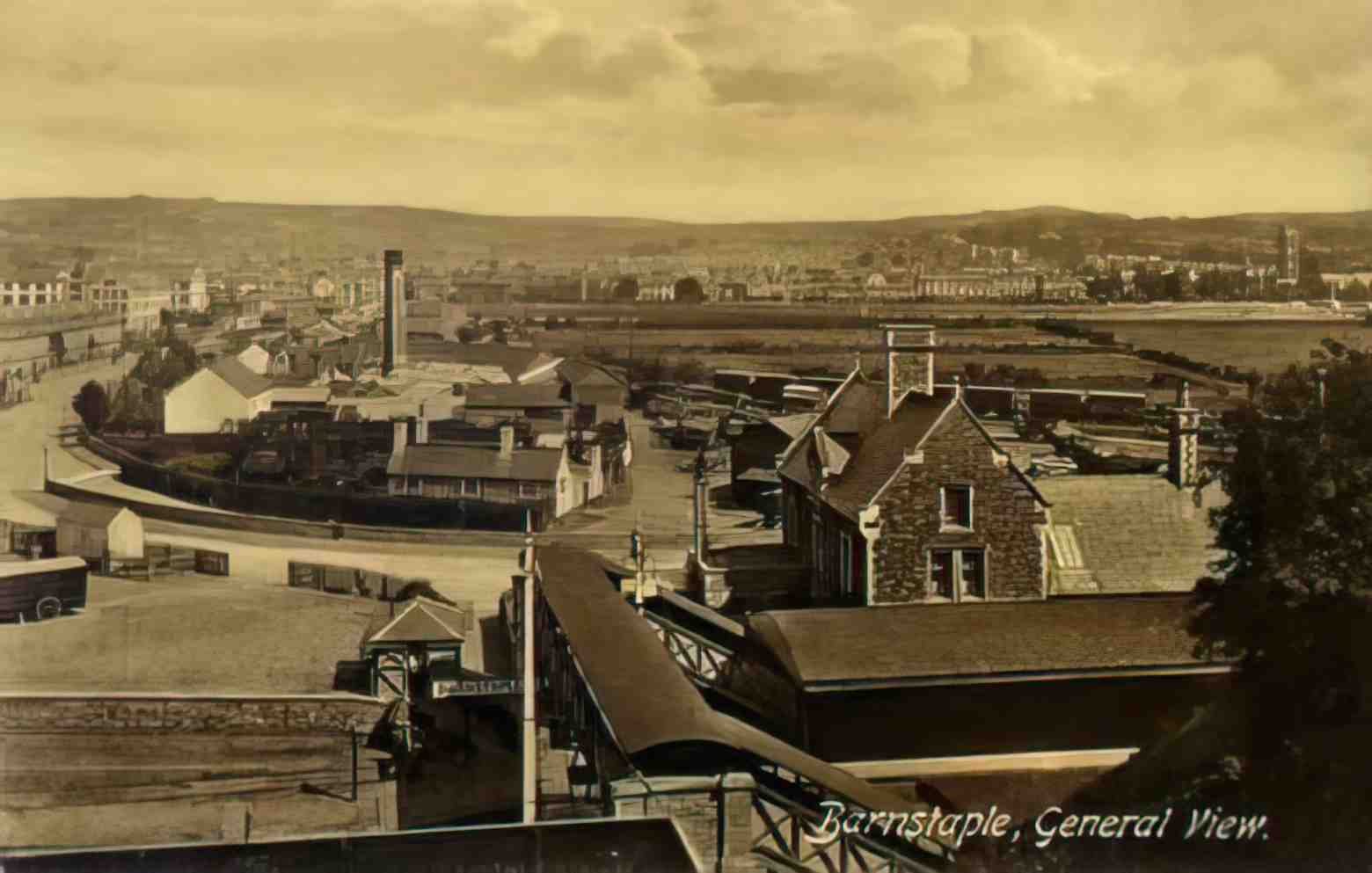 Devon Barnstaple Rail Station Vintage A4 Photo Print