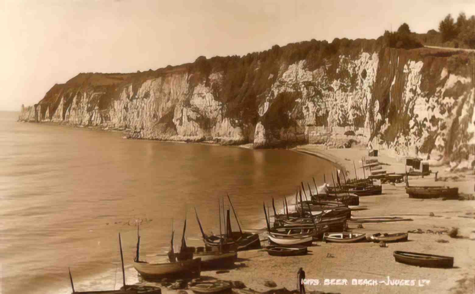Devon Beer Beach 1920s Vintage A4 Photo Print